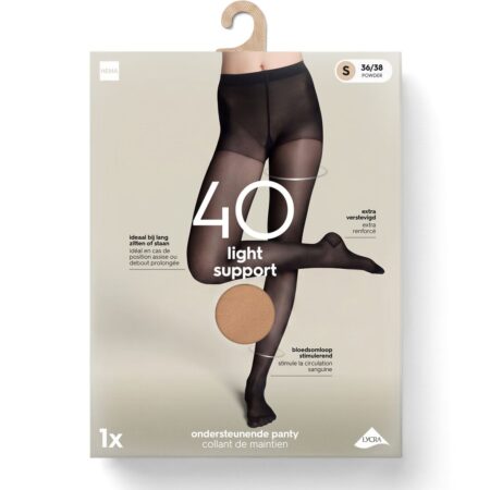 Panty light support 40 denier glans poeder