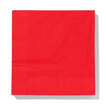 Papieren servetten rood 33x33 - 20 stuks (rood)