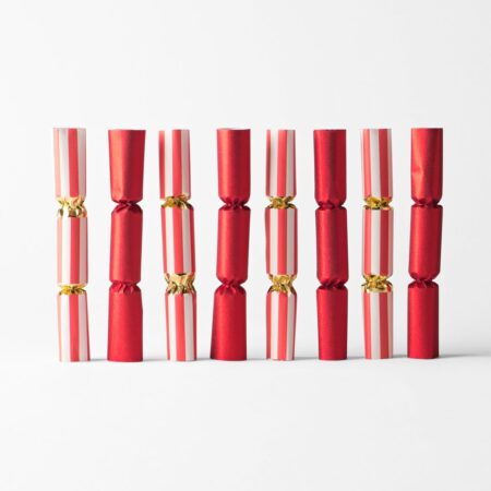 Partycrackers 17cm zuurstokstrepen - 8 stuks