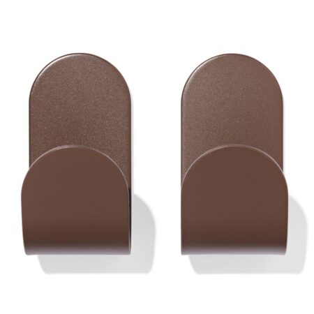 Plakhaak 5x2.5cm rvs bruin - 2 stuks (bruin)