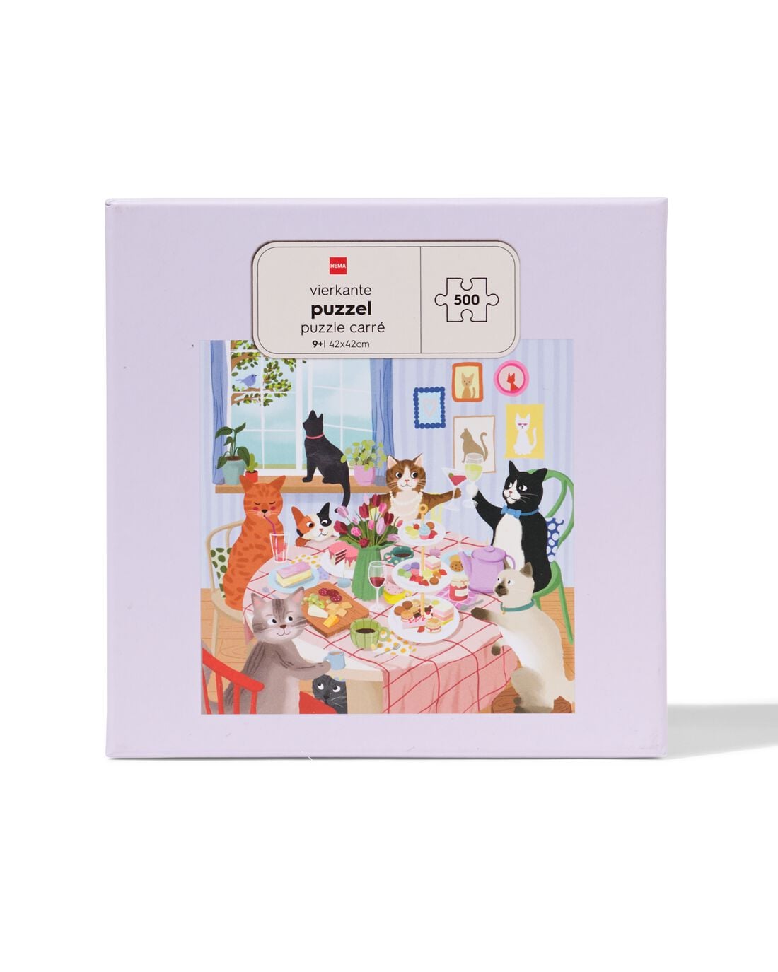 Puzzel 42x42cm 500 stukjes theekransje katten