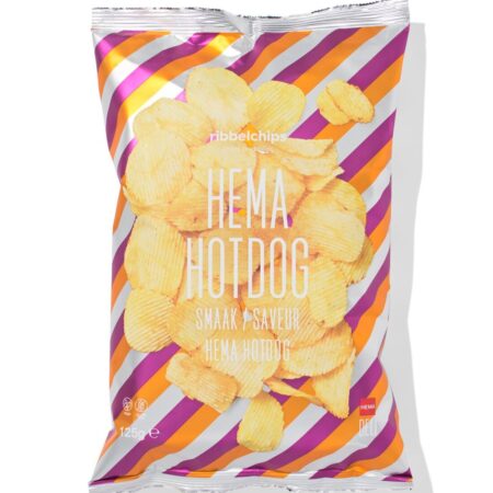 Ribbelchips hotdog 125g