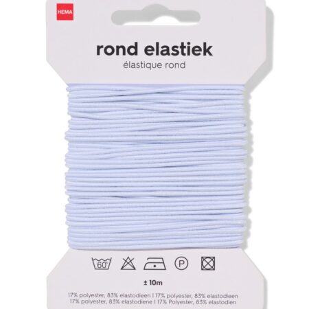 Rond elastiek 10m wit