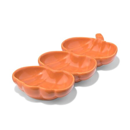 Schaaltje 25x10x3cm keramiek pompoen