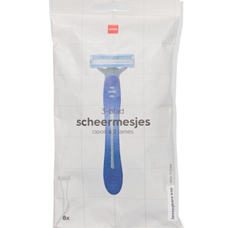 Scheermesjes 3-blad - 8 stuks