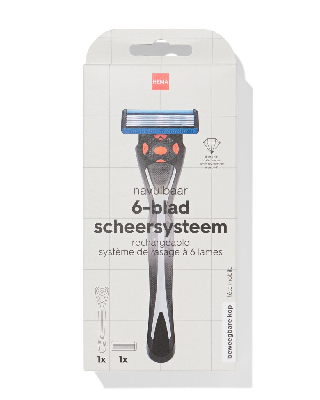 Scheersysteem met 6 mesjes en trimmer