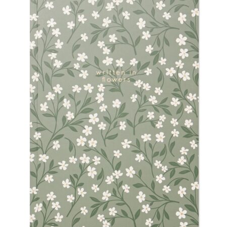 Schrift 25.5x18cm bloemen (donkergroen)