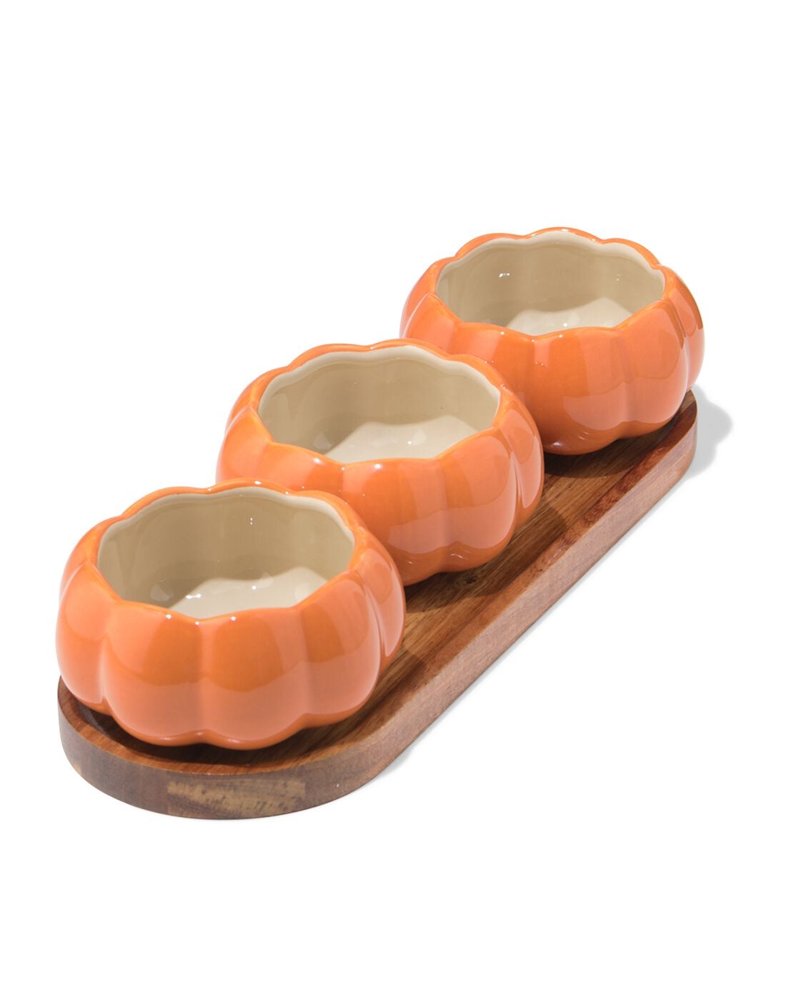 Serveerplank ⌀10x4.6cm met schaaltjes pompoen