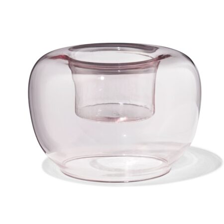 Sfeerlichthouder glas retro roze