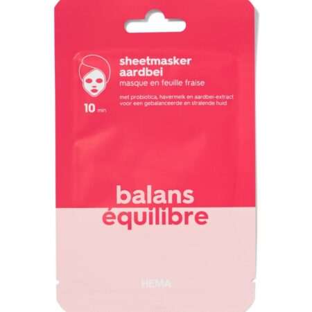 Sheetmasker balans aardbei