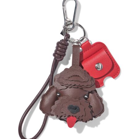Sleutelhanger hond met sleutelhoes (bruin)
