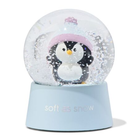 Sneeuwbol ⌀6.5x8.5cm pinguïn (lichtblauw)