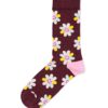 Sokken voor volwassenen gezichtjes bordeauxrood