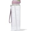 Sportfles met rietje 1L roze-groen (donkerroze)