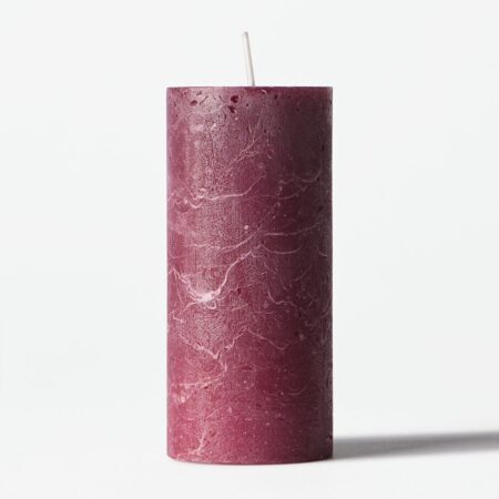 Stompkaars ⌀5x11cm rustiek aubergine