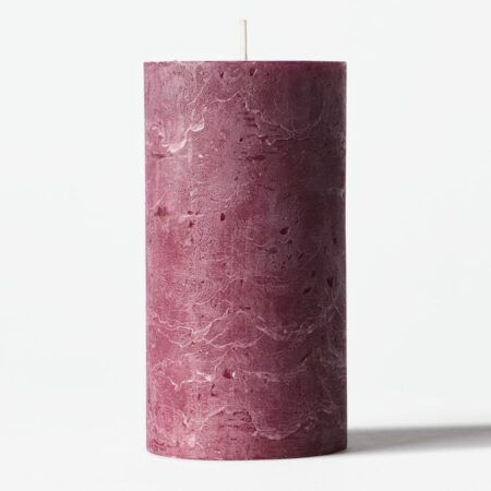Stompkaars ⌀7x13cm rustiek aubergine