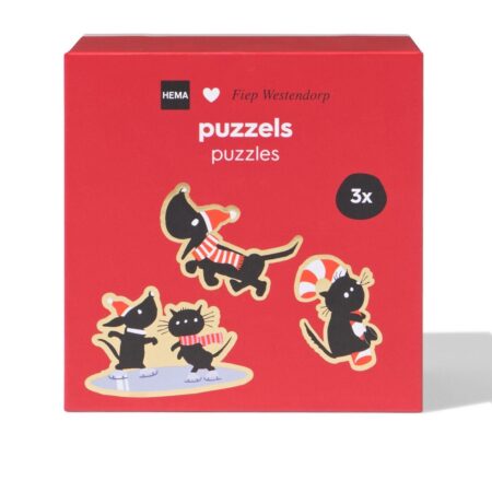Takkie en Siepie puzzels - 3 stuks (zwart/wit)