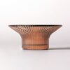 Theelichthouder ⌀11x5cm Zwier glas ribbel bruin