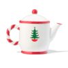 Theepot 22x12x17cm keramiek kerst (wit)