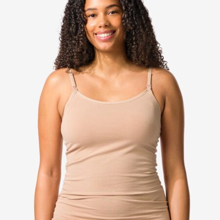 Voedingshemd met ingebouwde cups beige