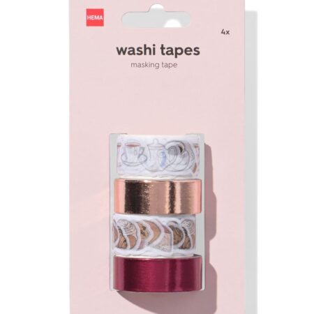 Washi tape 5mx1.5cm - 4 stuks (multicolor)