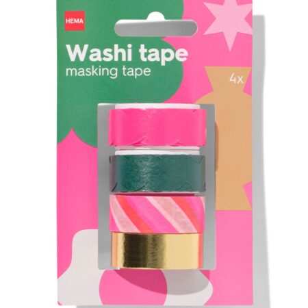 Washitape Kerst - 4 stuks (multi)