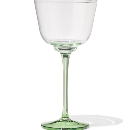 Wijnglas 220ml glas gekleurde steel (groen)