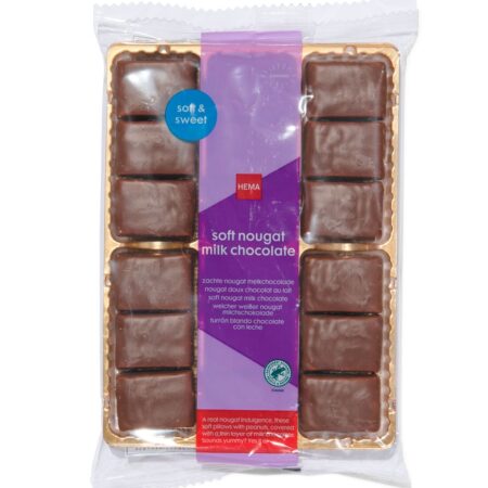 Zachte nougat met melkchocolade 180gram