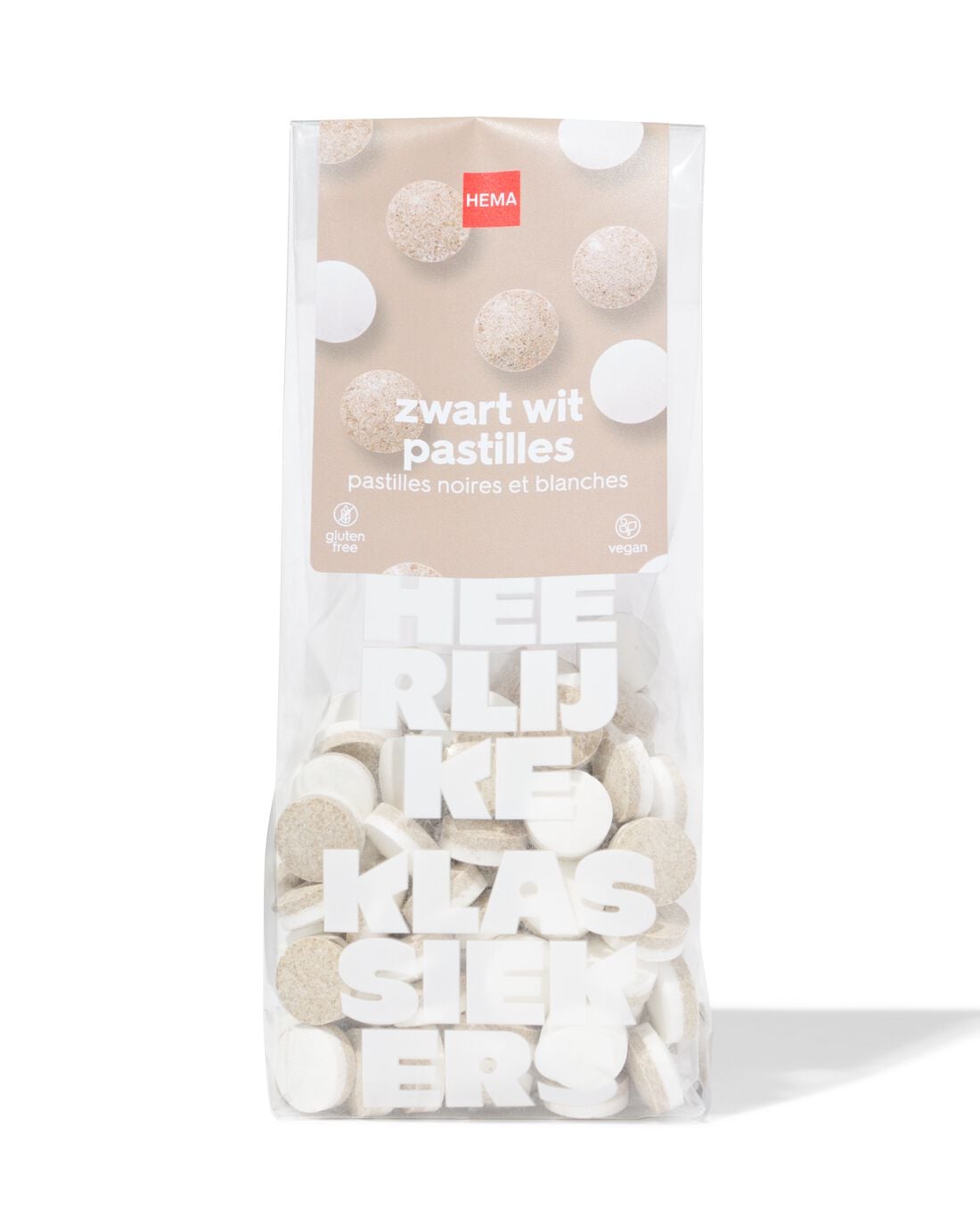 Zwart wit pastilles 150g