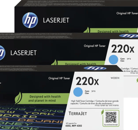 HP 220X LaserJet Toner Cyaan (3 stuks)