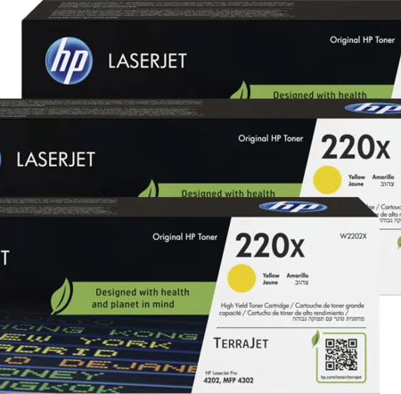 HP 220X LaserJet Toner Geel (3 stuks)