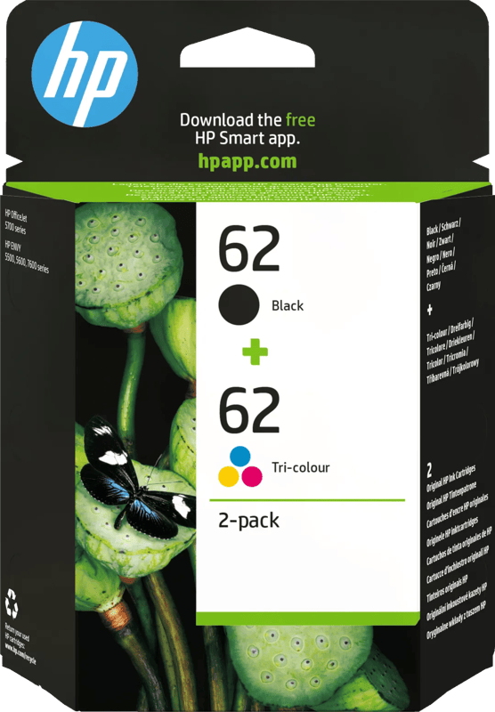 HP 62 Cartridges Combo Pack