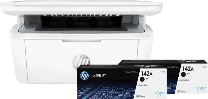 HP LaserJet M140w MFP + 2 extra zwarte toners