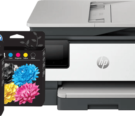 HP OfficeJet Pro 8122e + 2 zwarte + 2 kleuren cartridges