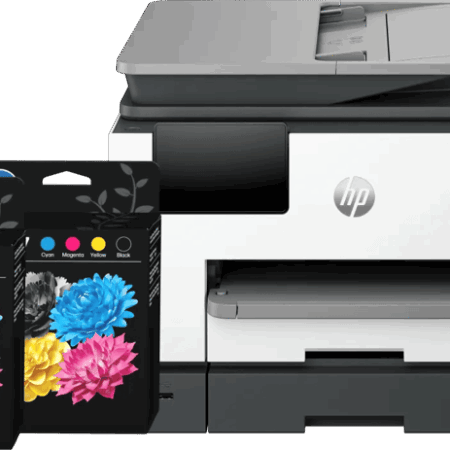 HP OfficeJet Pro 9132e + 2 zwarte + 2 kleuren cartridges