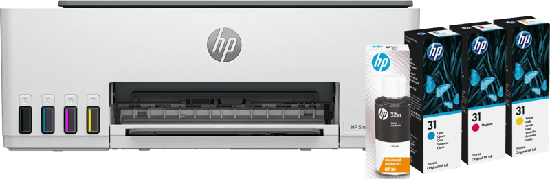 HP Smart Tank 5105 + 1 set extra inktflesjes