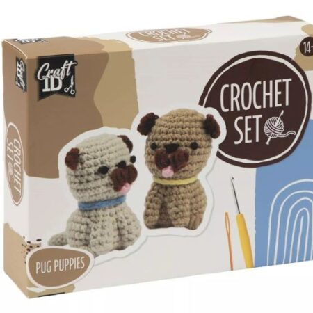 Haakset Pug Hond 2 Stuks 13x6