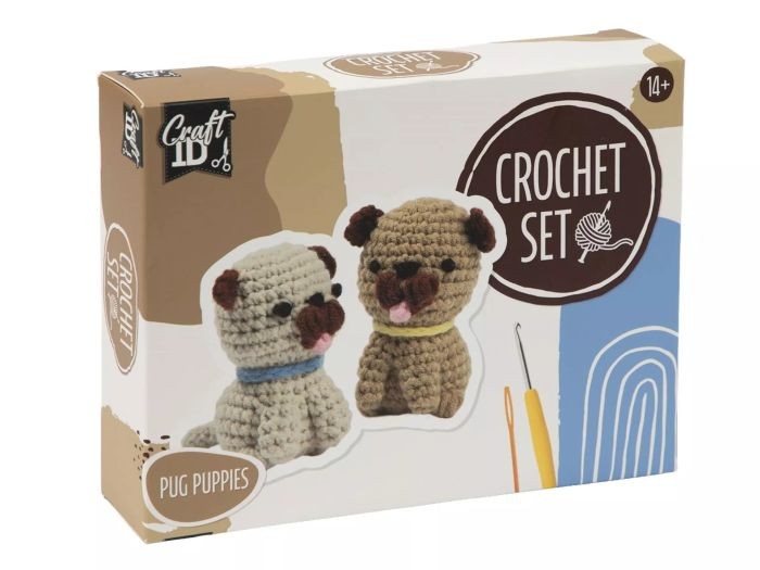 Haakset Pug Hond 2 Stuks 13x6