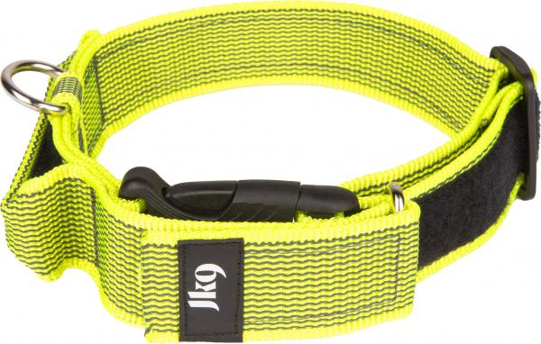 Halsband met handvat en tekstlabel - Neon - 40mm x 38-53cm