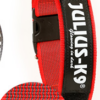 Halsband met handvat en tekstlabel - Rood - 40mm x 38-53cm
