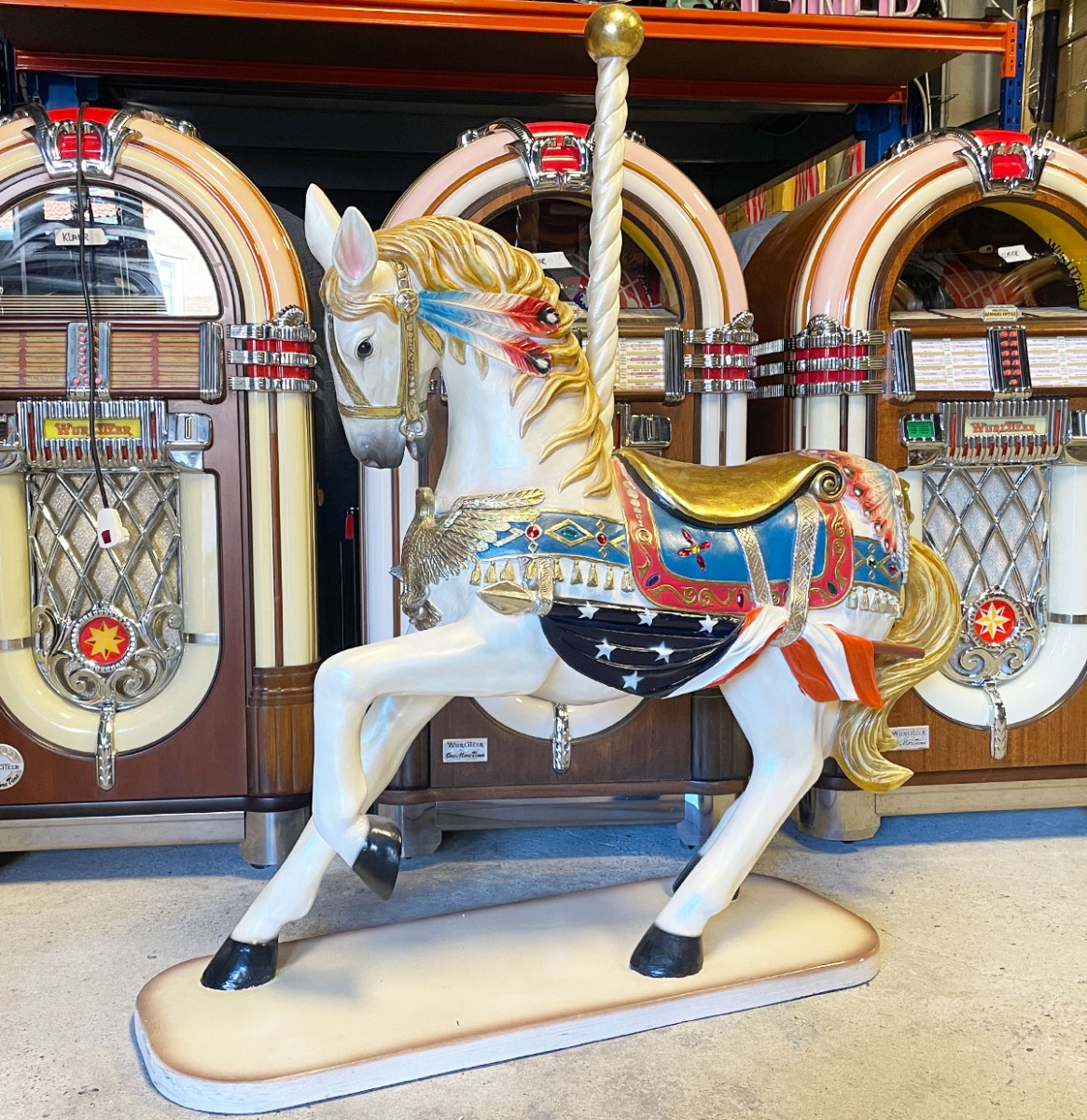 Handgeschilderd Kermispaard / Carrouseaard - Resin - 157 cm hoog (LP) | The Dutch Pickers