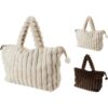 Handtas bont ribbel 34x12x28cm | Home & Styling