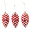 Hangdeco dennenappel 3-delig rood | HBX natural living