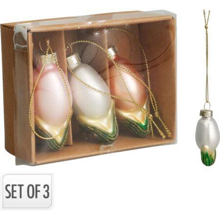 Hangdeco tulp set van 3 stuks 7cm glas | Home & Styling