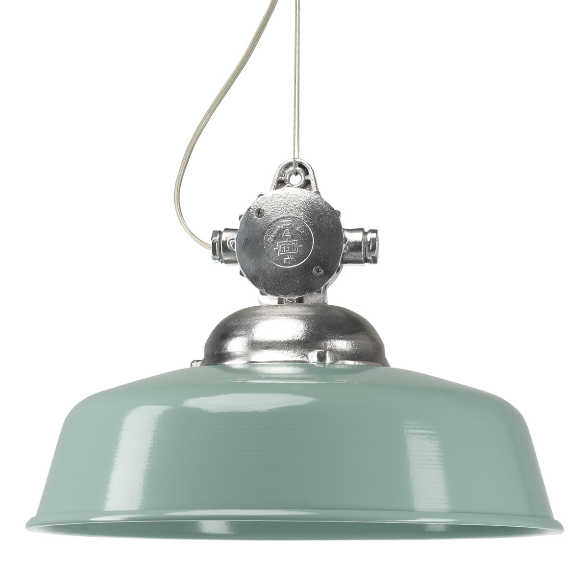 Hanglamp aan Ketting Detroit Retro Aluminium met Groene Deksel