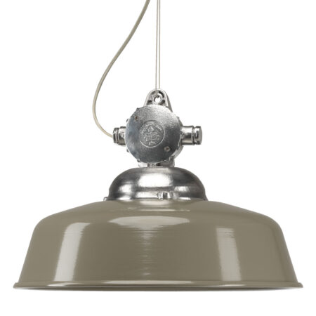 Hanglamp aan Ketting Detroit Retro Aluminium met Taupe Deksel