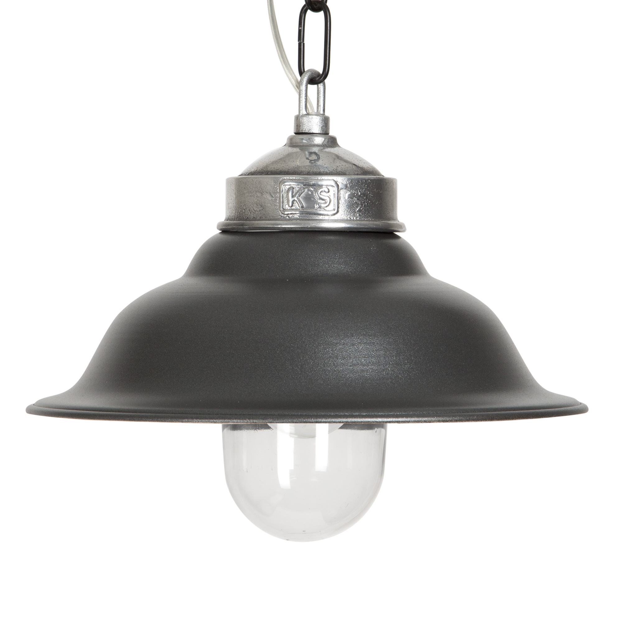 Hanglamp aan Ketting Porto Fino Aluminium met Antraciet Deksel