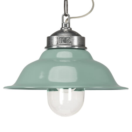 Hanglamp aan Ketting Porto Fino Aluminium met Groen Deksel