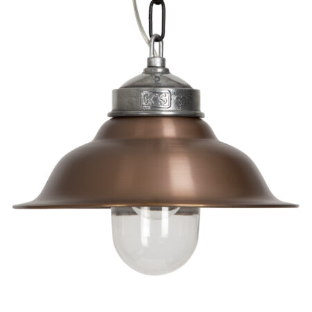 Hanglamp aan Ketting Porto Fino Aluminium met Koper Deksel