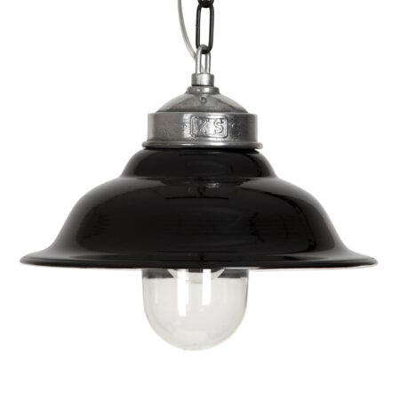 Hanglamp aan Ketting Porto Fino Aluminium met Zwart Deksel